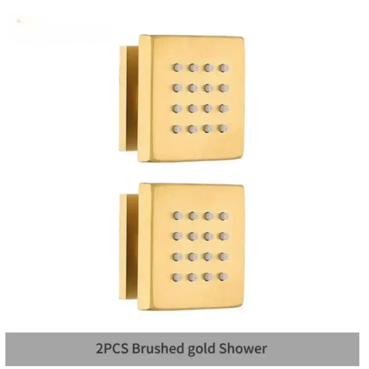 Par de jatos de hidromassagem corporais em dourado escovado para spa.