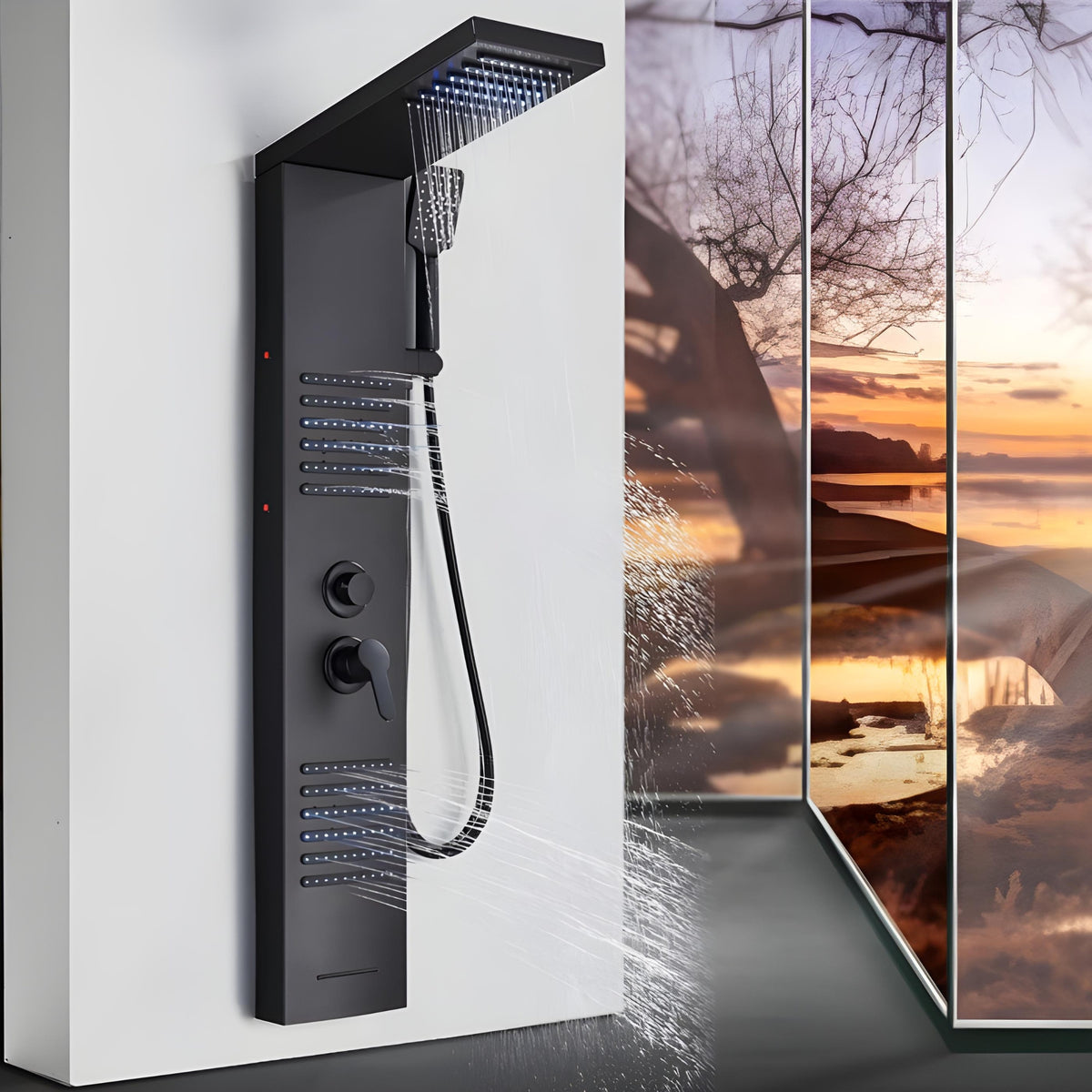 Ducha Vertical Com Hidro Inox Led Spa Neojet | Importado dos EUA