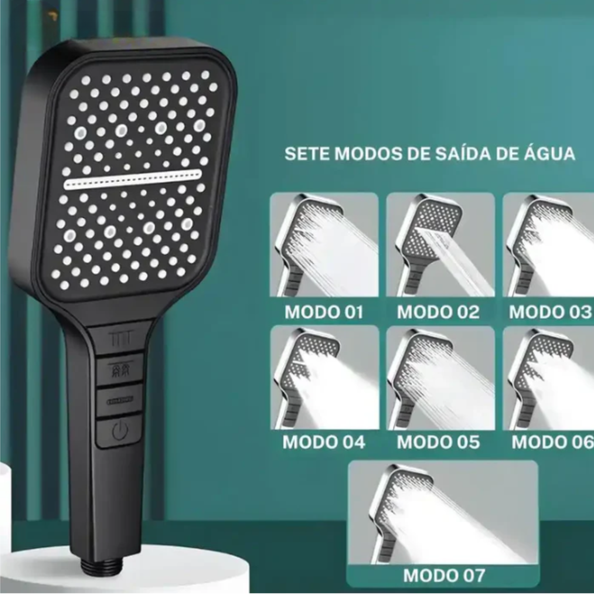 Ducha manual De Alta Pressão 7 Jatos Spa Harmony - Homedeccori
