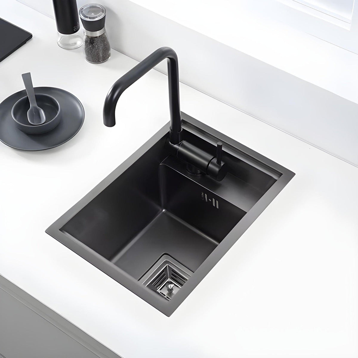 Cuba Gourmet Inox Hide 45x30 Com Torneira Retratil SteelBlack - Homedeccori