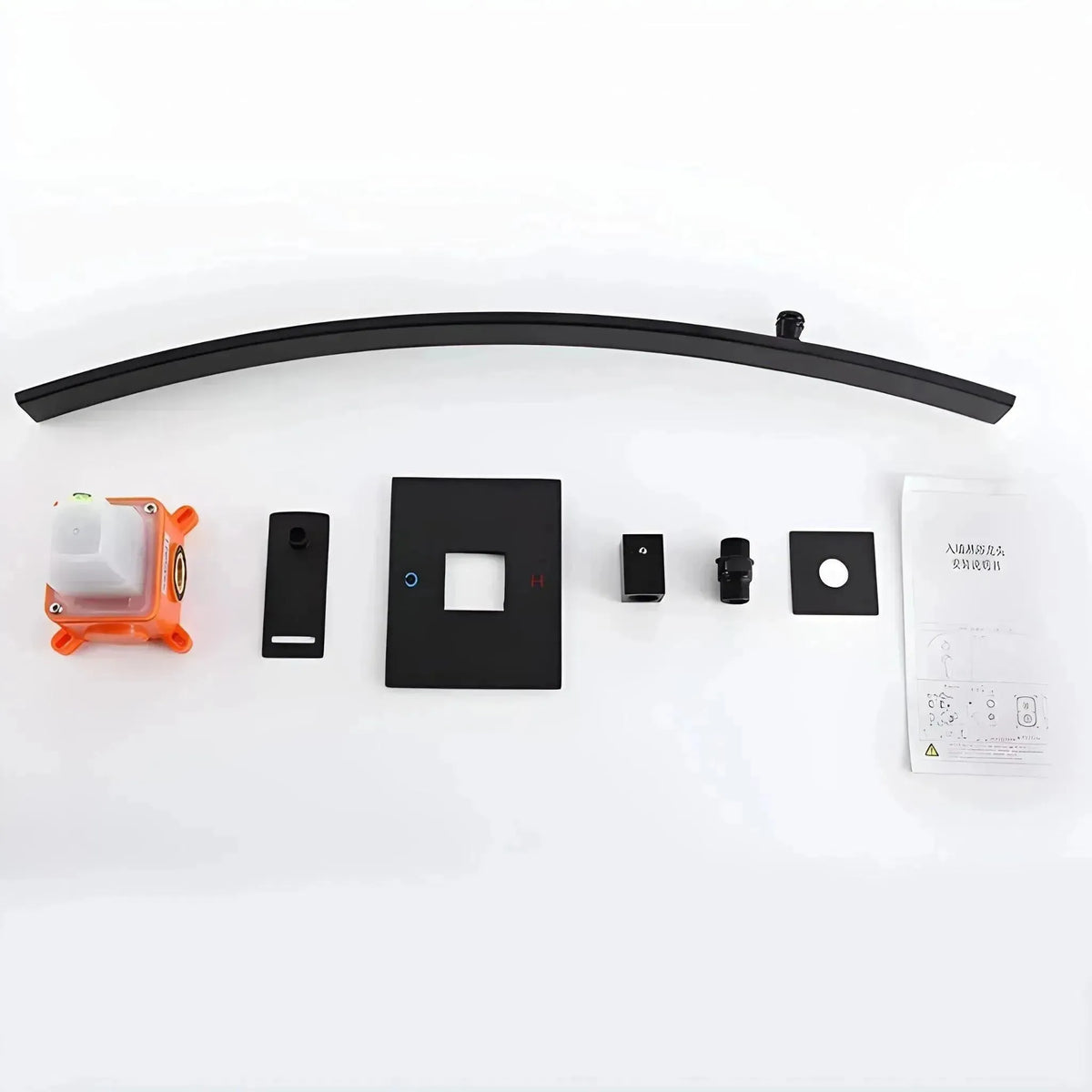 Kit de instalação e acessórios pretos para Torneira De Parede Banheiro Monocomando EliteFally