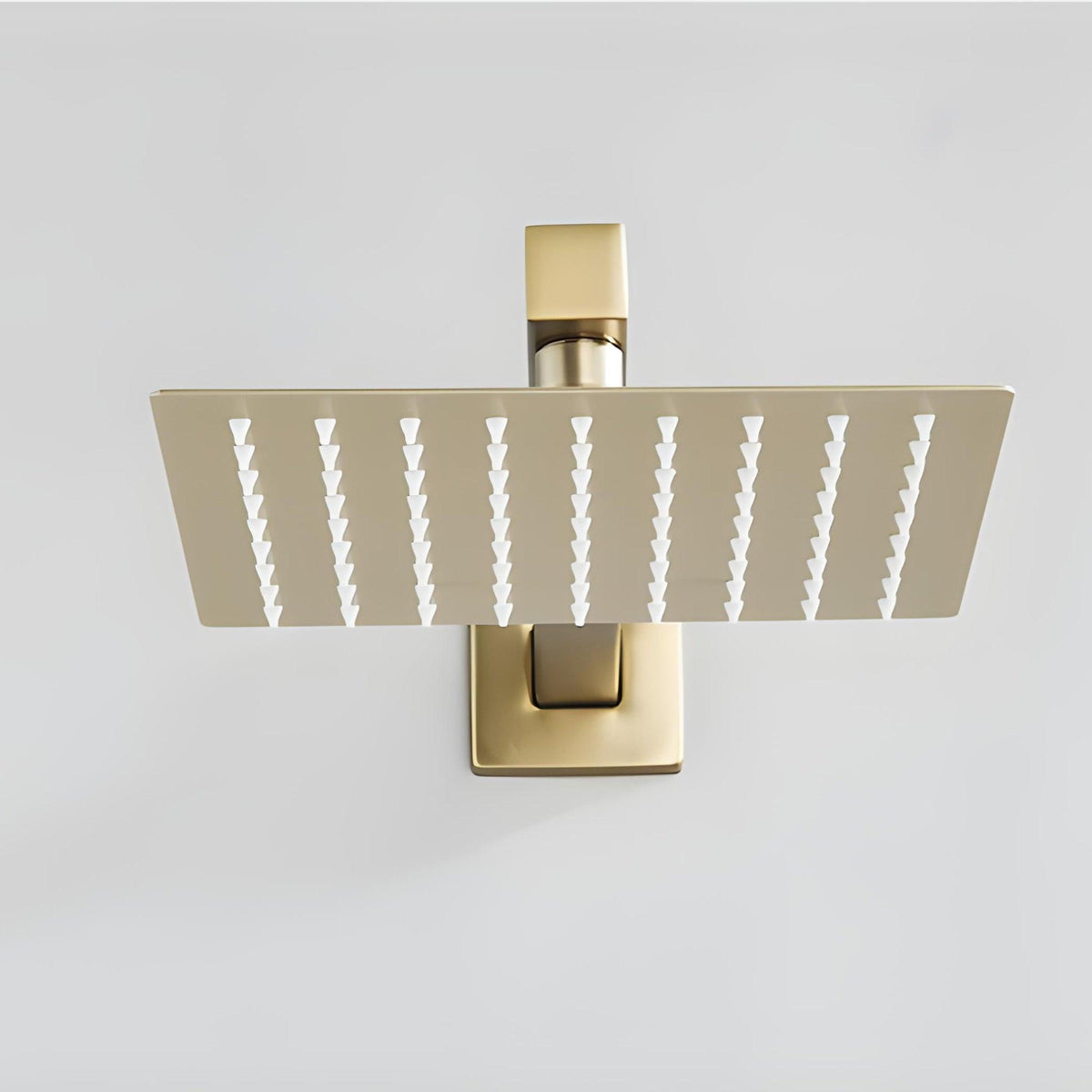 Chuveiro A Gás Inox Quadrado Parede Ouro Escovado Ultraslim - Homedeccori