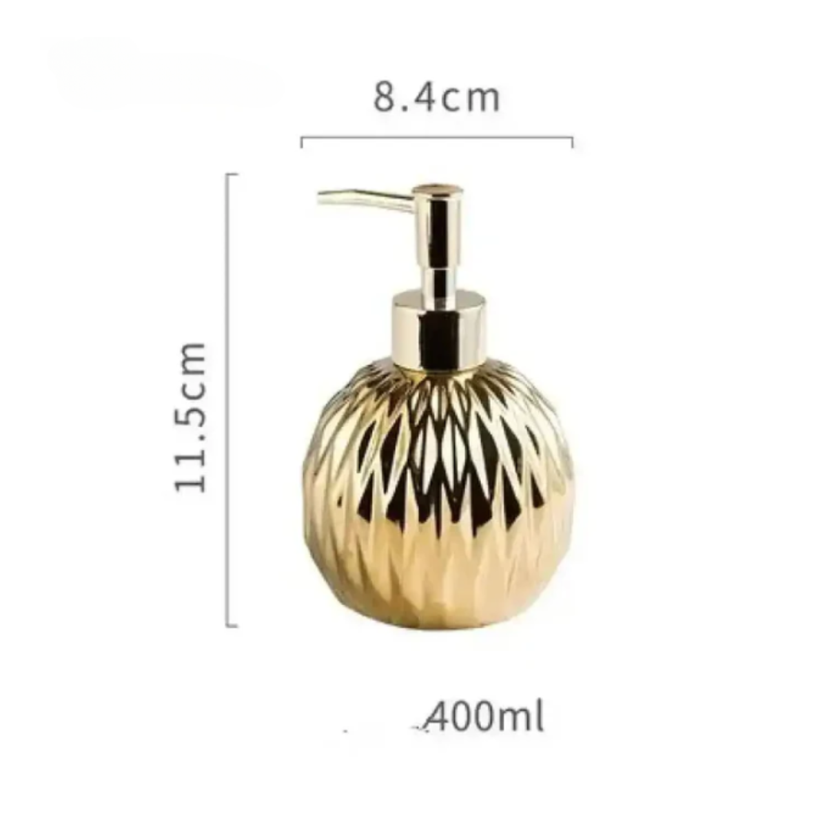 Porta Sabonete Líquido Dourado 400ml ceramica e aço inox Gold Gleam