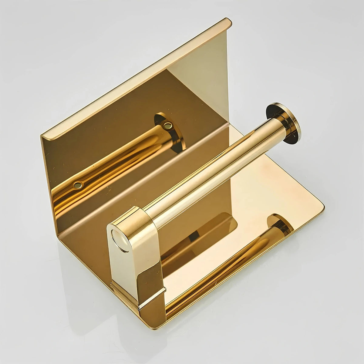 Porta Papel Higiênico de Parede Inox Dourado Duplo Livorno