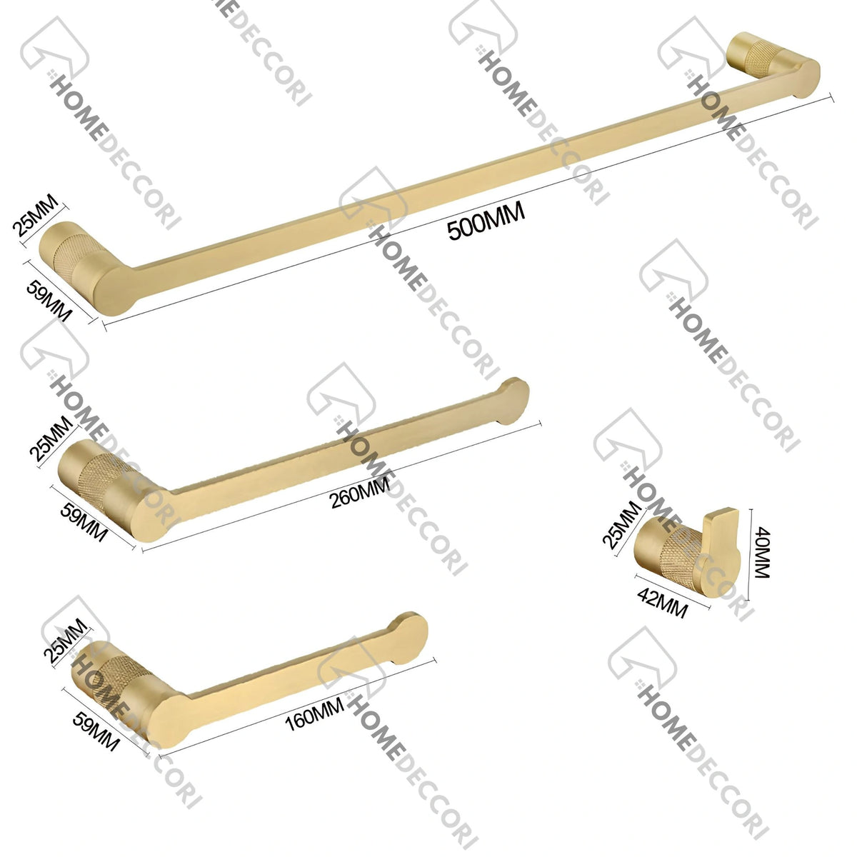 Acessórios Para Banheiro Inox Dourado Escovado Soho