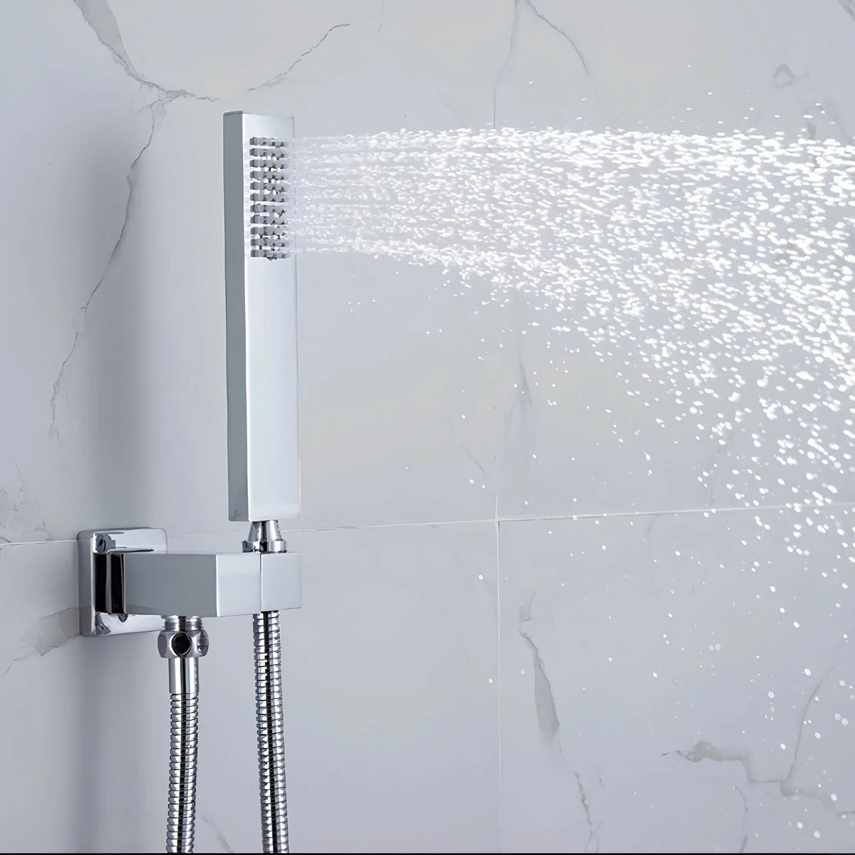 Ducha de Parede Spa Inox 28x18 LED Termostática Conjunto Completo Ascoli