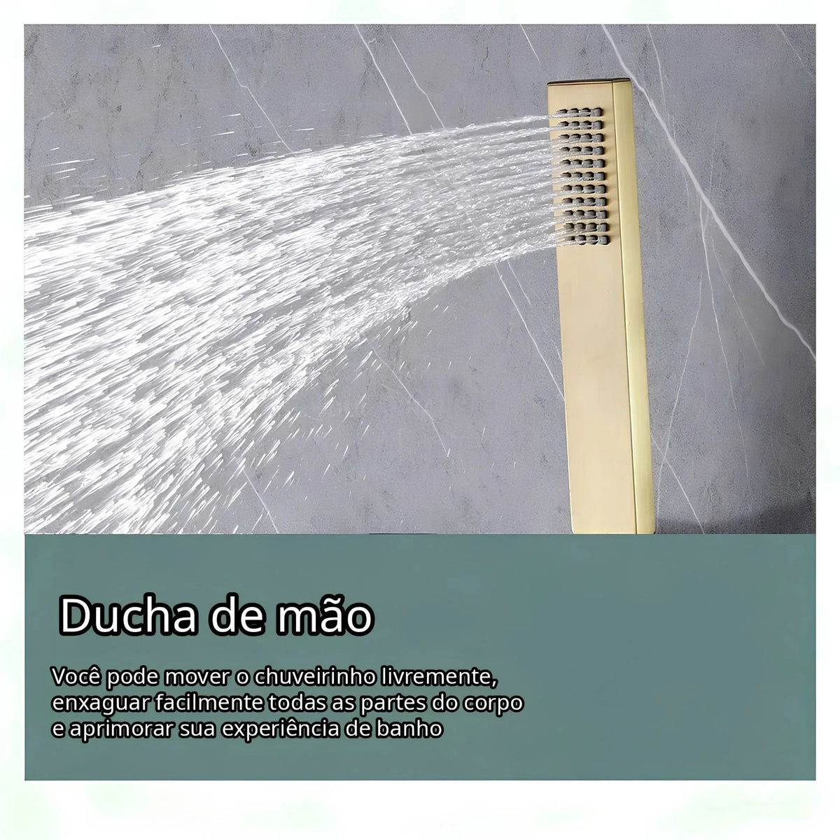 Ducha de Teto Embutir Inox 50x50 LED Bluetooth Sinfonia