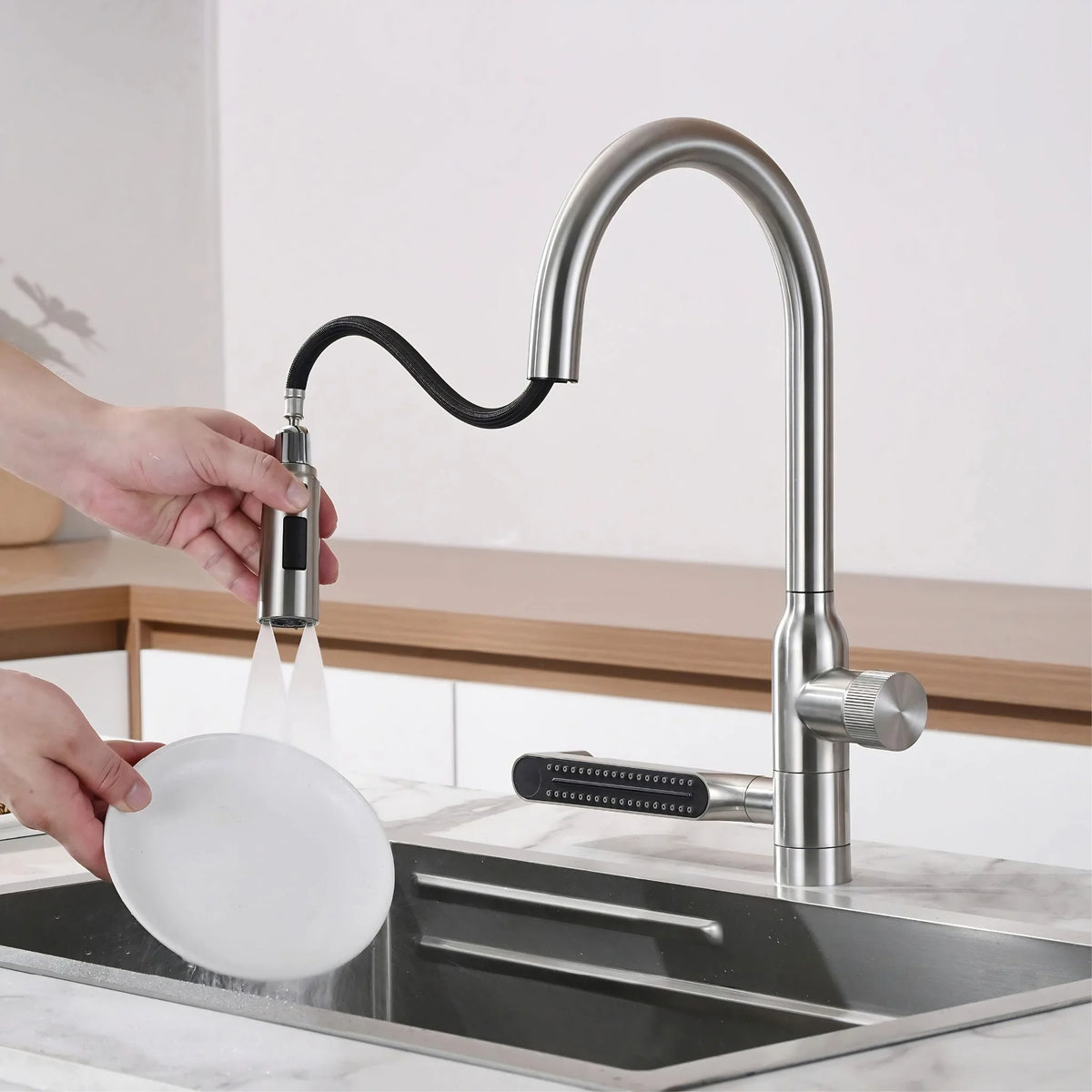 Torneira Gourmet Cozinha Inox Monocomando Retrátil Aitana