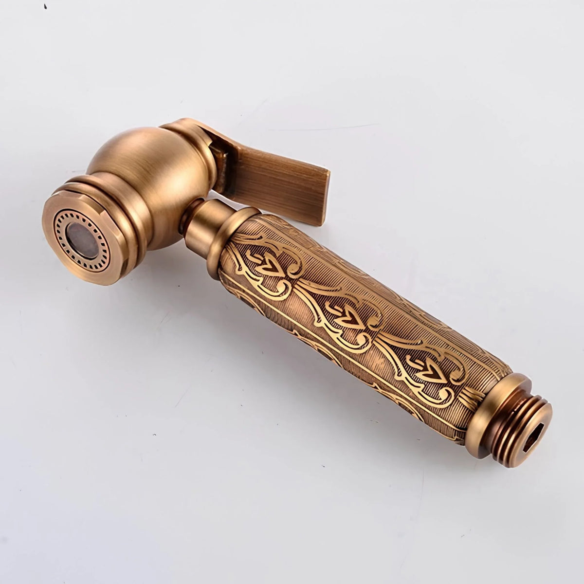 Kit Ducha Higiênica Bronze Antigo Cabo Entalhado Volterra