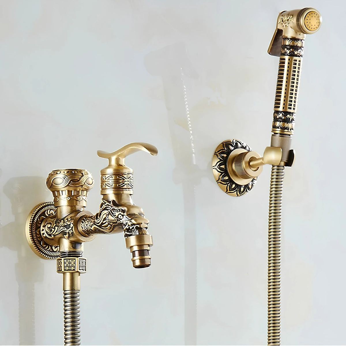 Ducha Higiênica Vintage com Torneira de Parede Wanfan