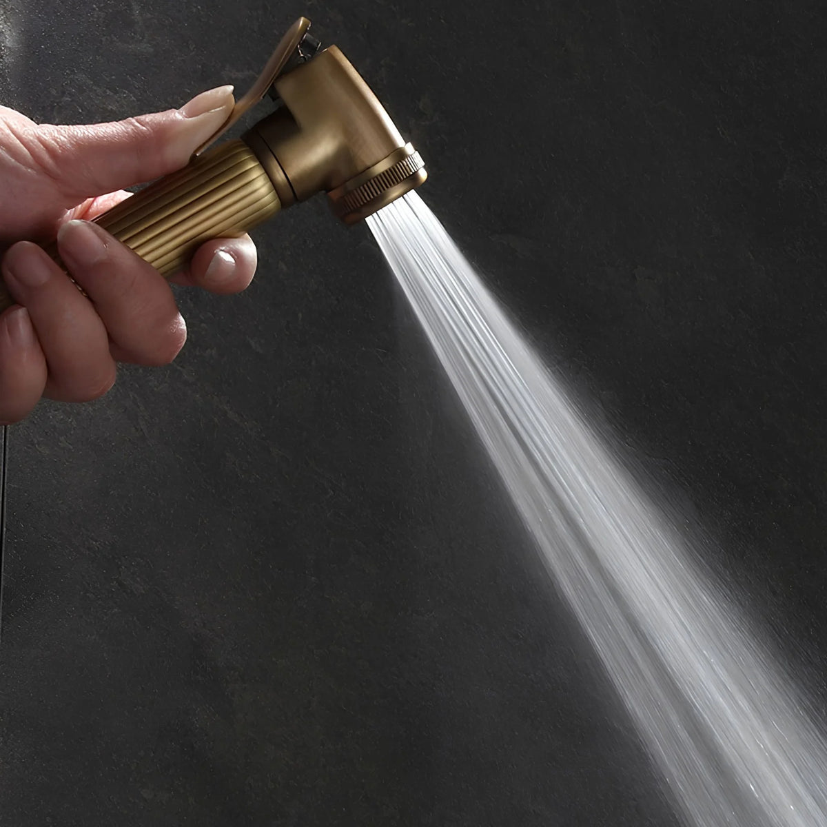 Ducha Higiênica Bronze Antigo Com Válvula De Parede Palermo