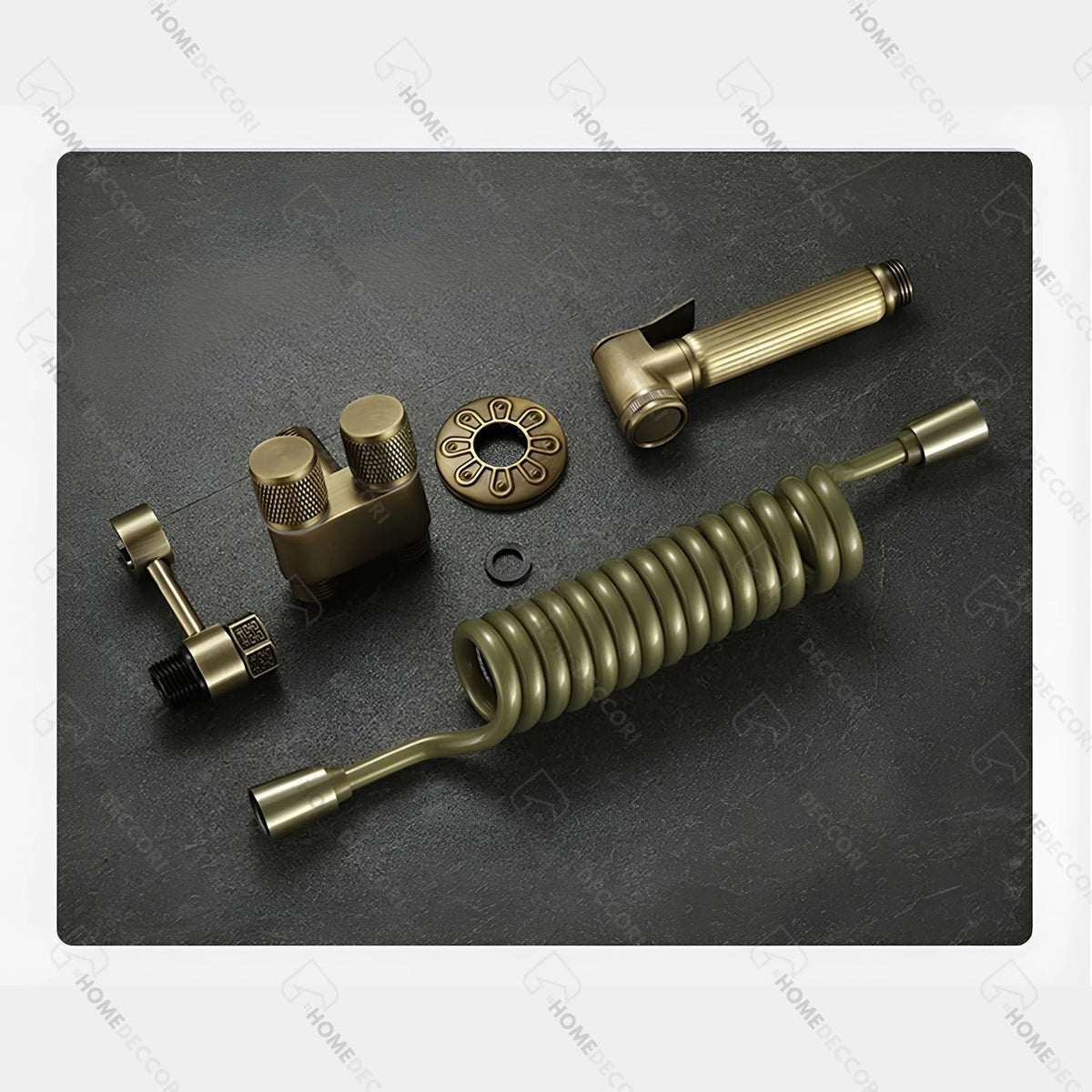 Ducha Higiênica Bronze Antigo Com Válvula De Parede Palermo