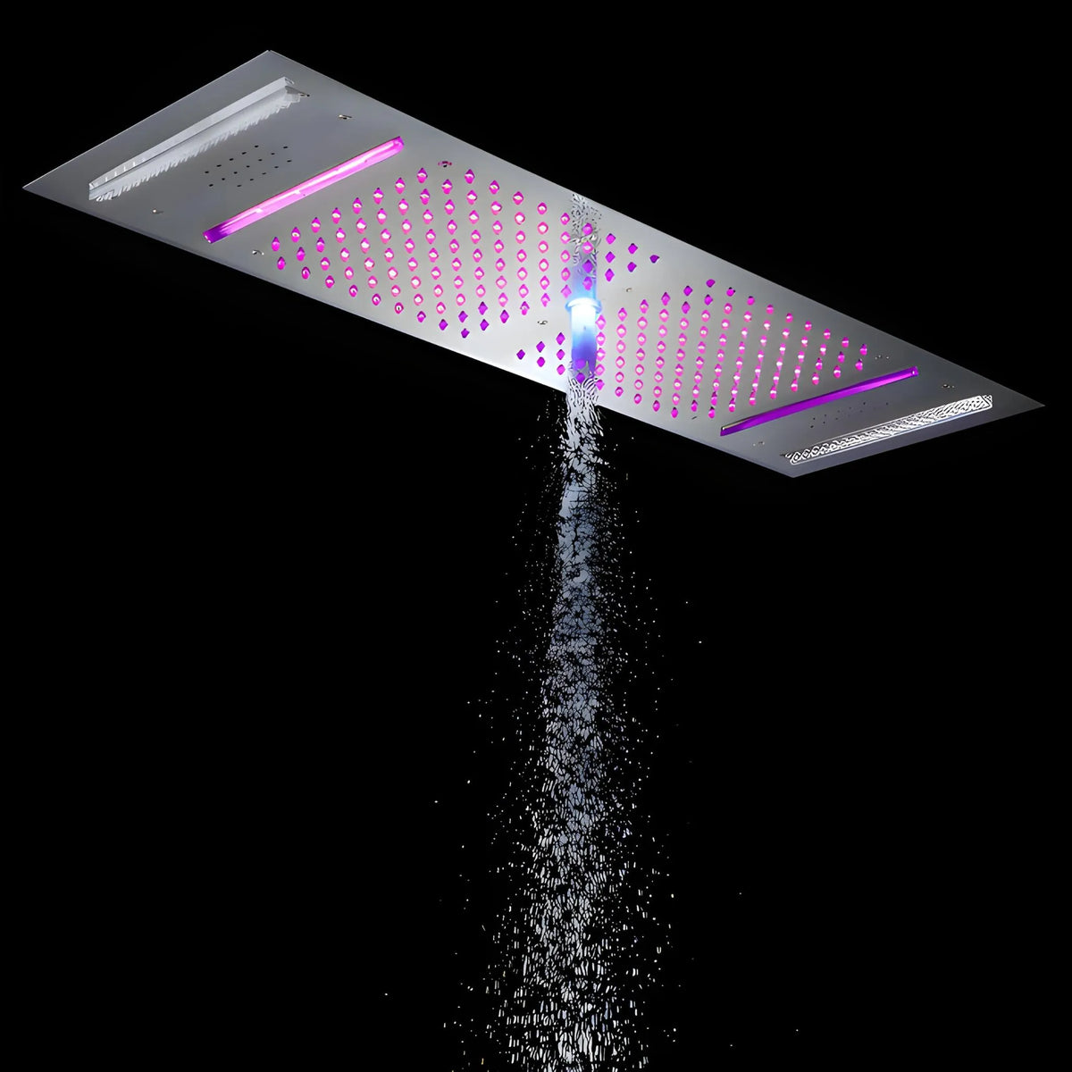 Ducha de Teto Embutir Spa Inox 90x30cm LED Bluetooth Stellar