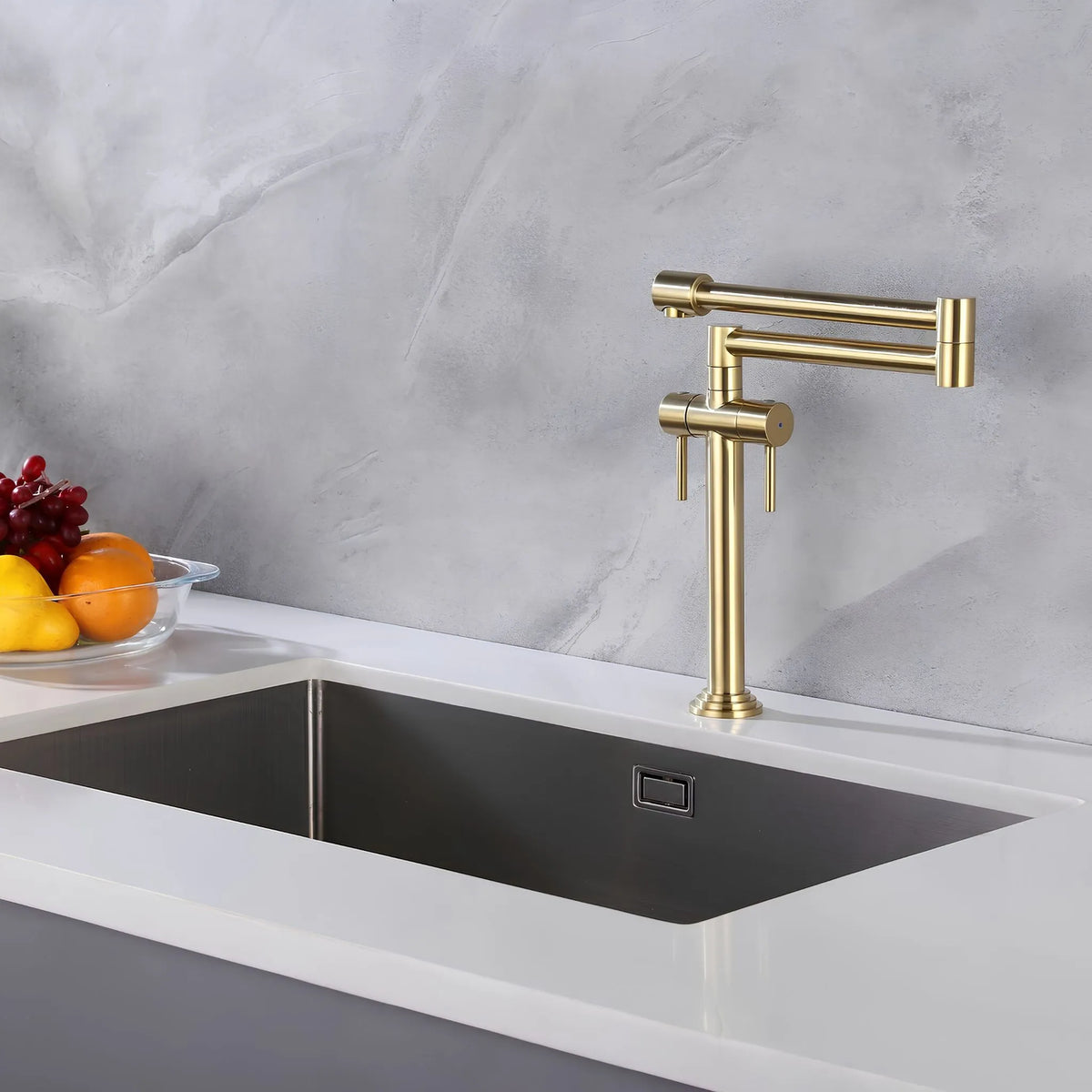Torneira Gourmet Cozinha Inox Articulada Dobrável Pliante
