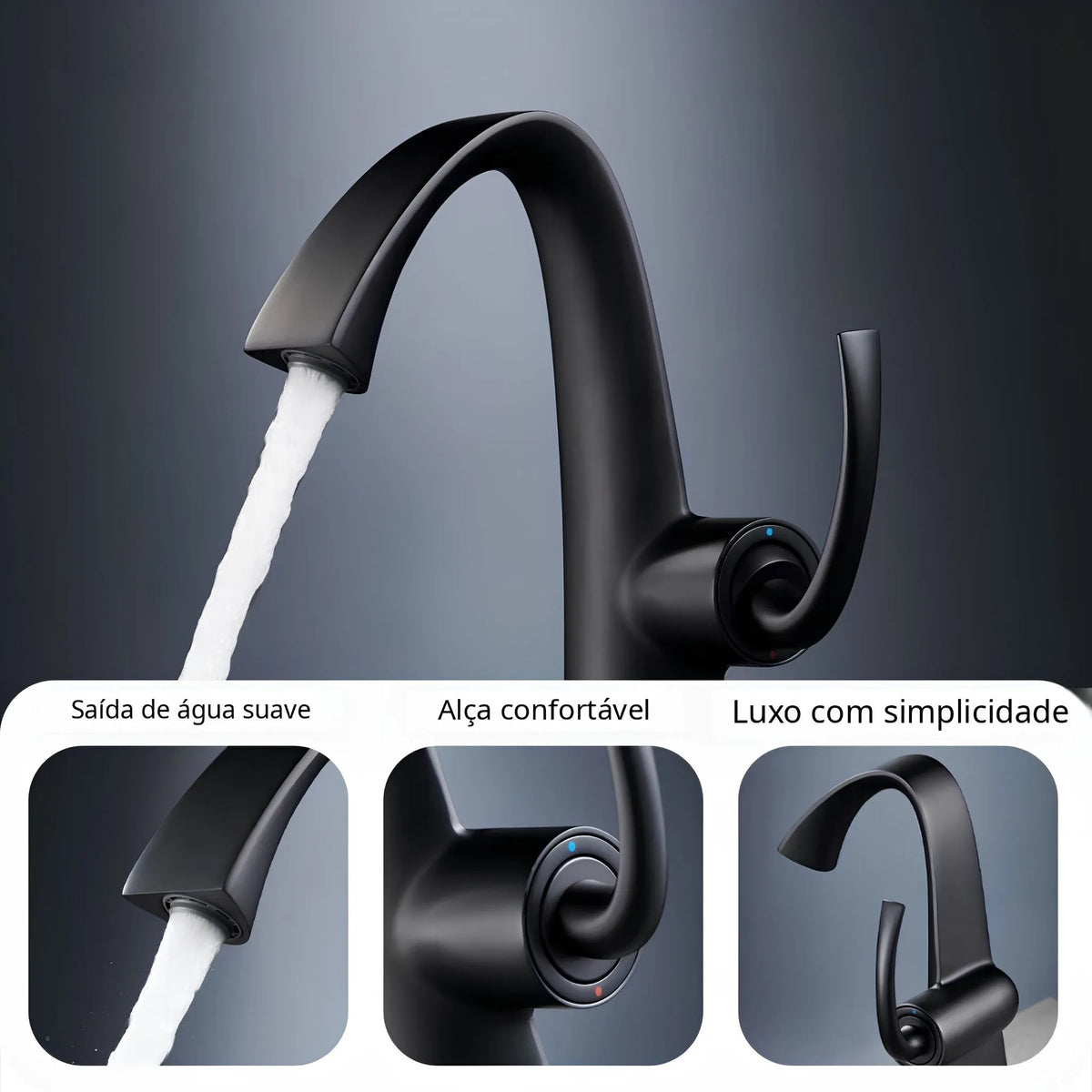 Torneira Para Banheiro Inox Monocomando Espiral Voluta - Homedeccori