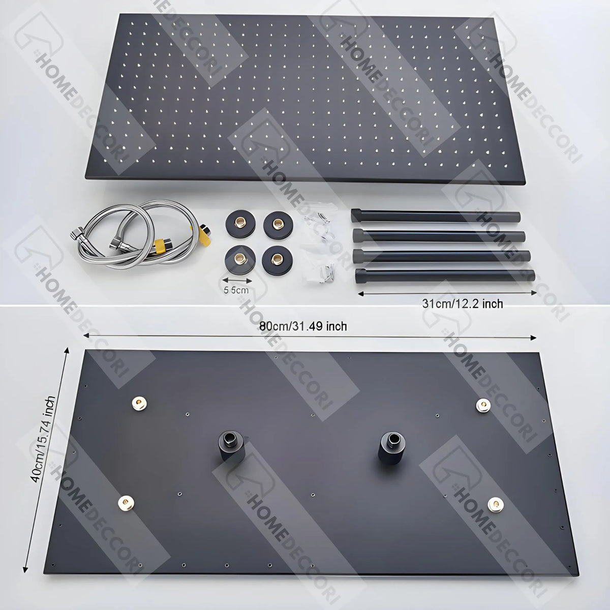 Chuveiro De Teto Spa Embutir Duplo Sobrepor 80x40 Led Fontana