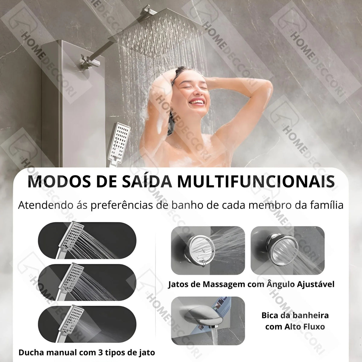 Ducha Vertical Com Hidro Spa Inox Jaguar | Importado dos EUA