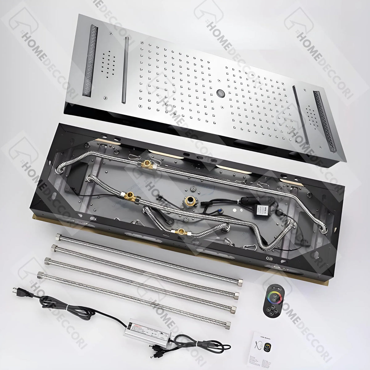 Ducha de Teto Embutir Spa Inox 90x30cm LED Bluetooth Stellar