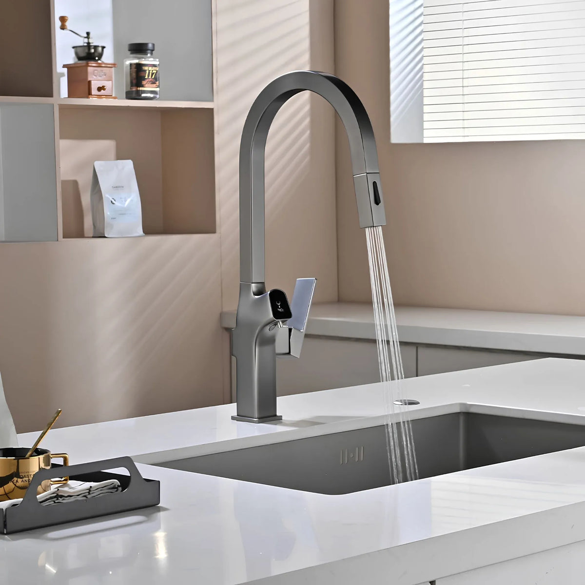 Torneira Gourmet Cozinha Inox Monocomando Dispenser Quartz - Homedeccori