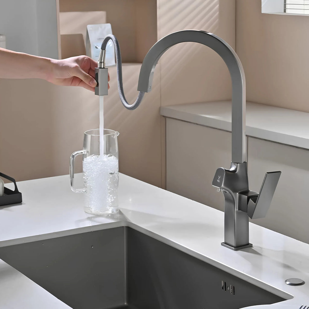 Torneira Gourmet Cozinha Inox Monocomando Dispenser Quartz - Homedeccori
