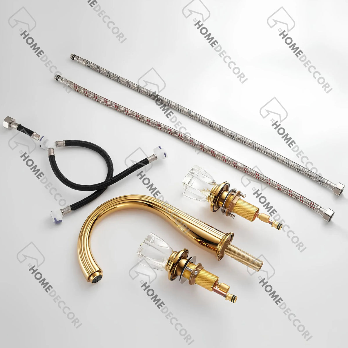 Torneira Para Banheiro Inox Duplo Comando Cristal Cristalle - Homedeccori