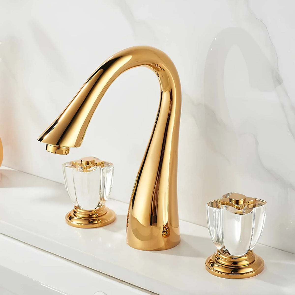 Torneira Para Banheiro Inox Duplo Comando Cristal Cristalle - Homedeccori