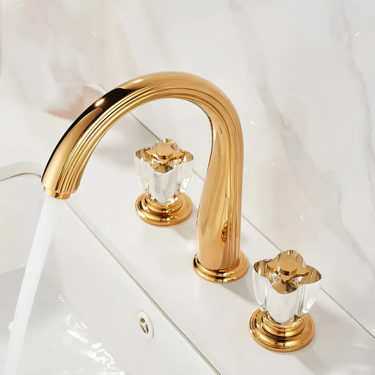 Torneira Para Banheiro Inox Duplo Comando Cristal Cristalle - Homedeccori