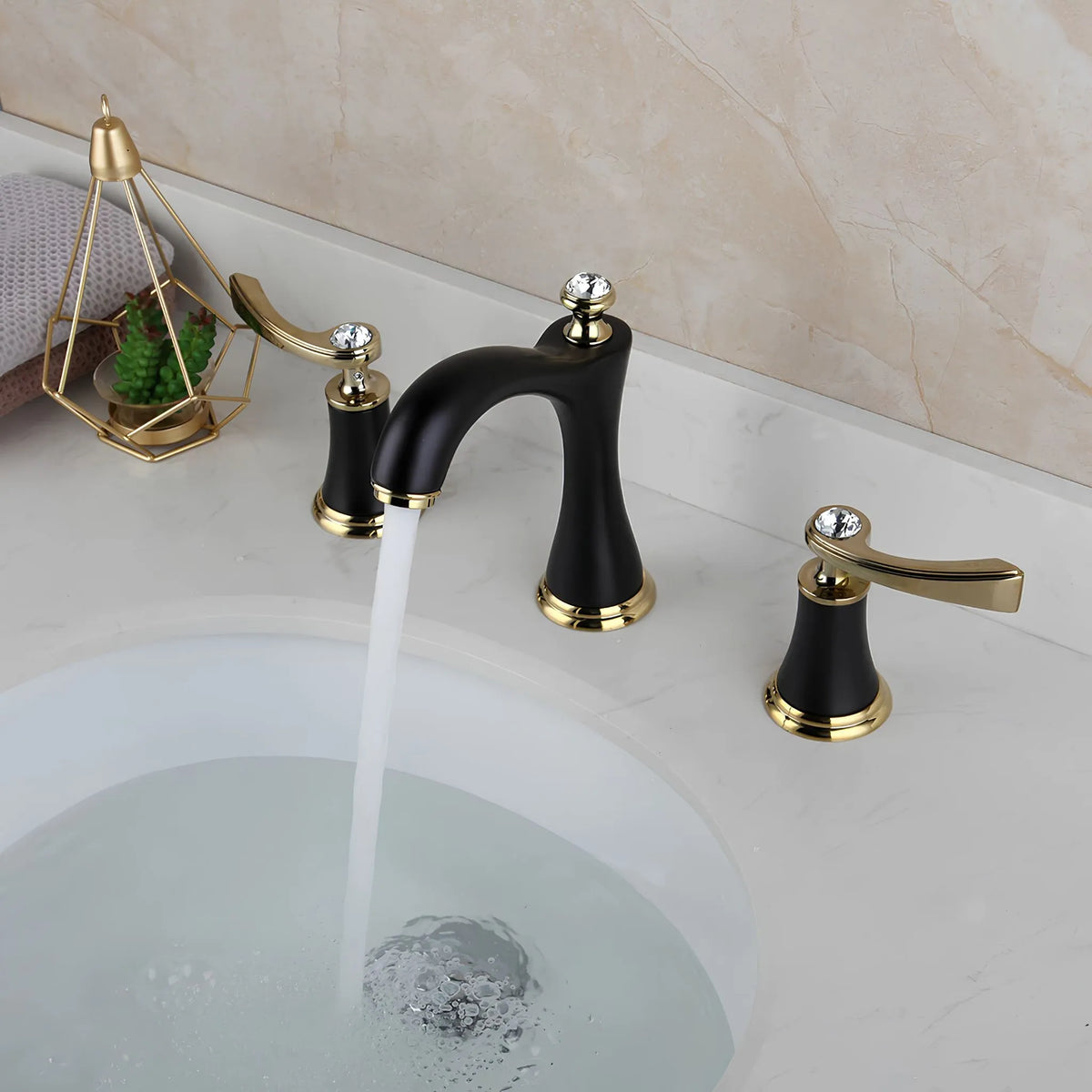 Torneira Para Banheiro Duplocomando Inox Cristal Diamantis - Homedeccori
