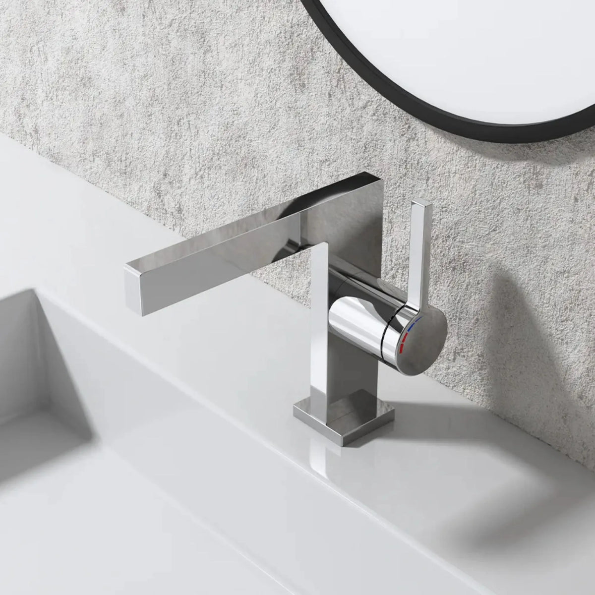 Torneira Para Banheiro Moderna Inox Monocomando Squaro - Homedeccori