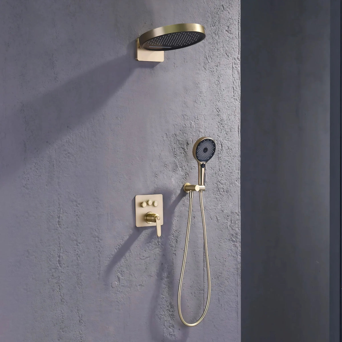 Ducha De Parede Spa Inox Jato Monocomando Completo Ovale - Homedeccori