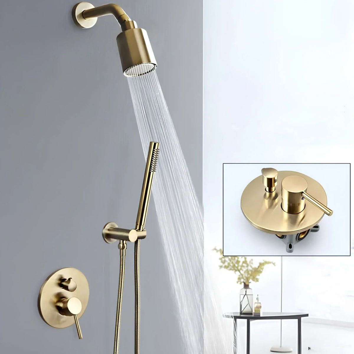 Ducha De Parede Inox Completa À Gás Monocomando Calla - Homedeccori