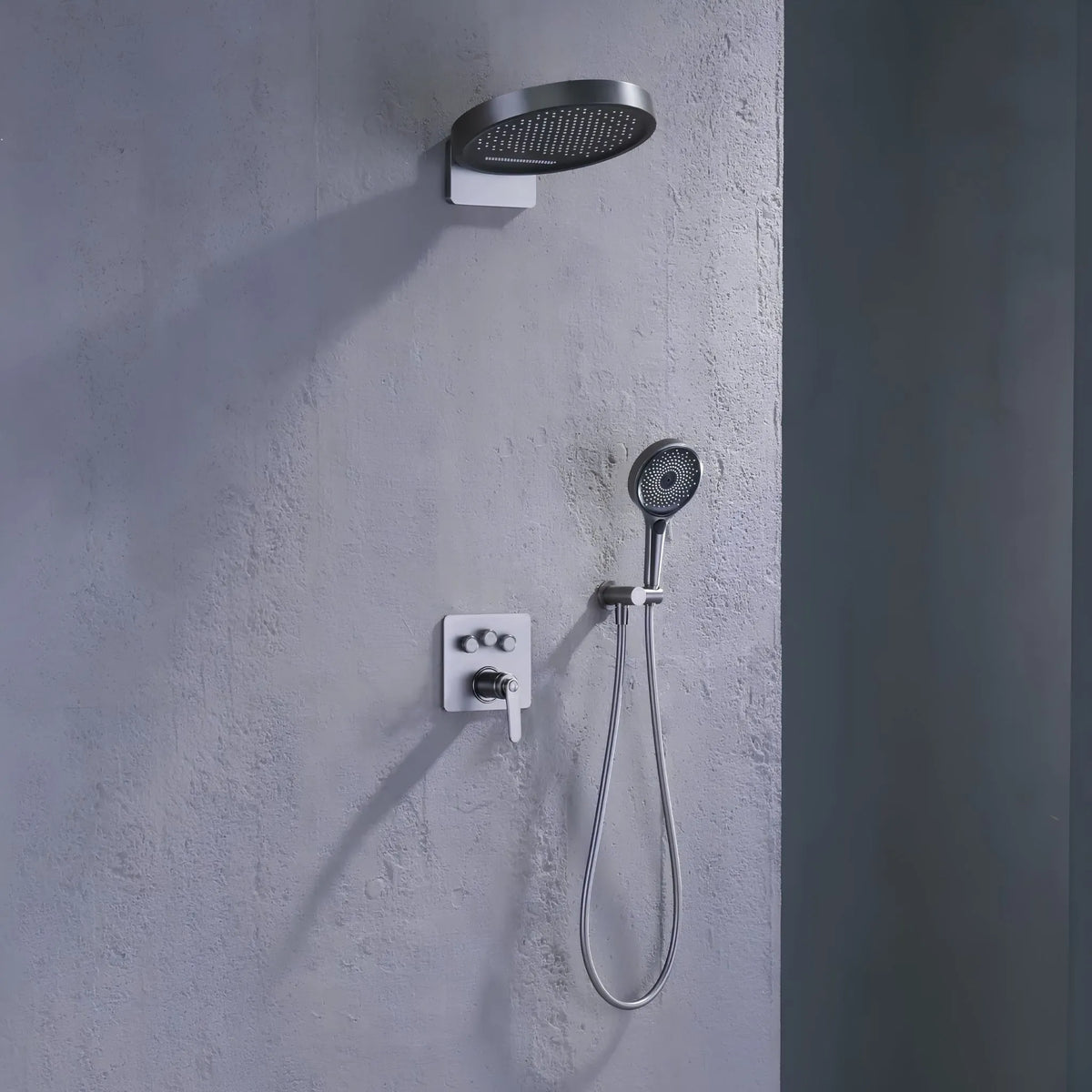 Ducha De Parede Spa Inox Jato Monocomando Completo Ovale - Homedeccori