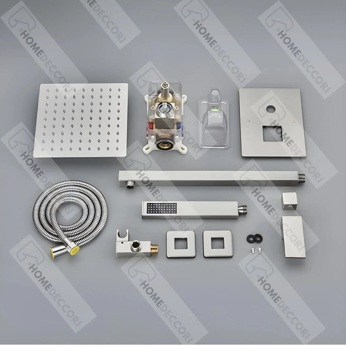 Chuveiro De Teto Inox Escovado Completo Ultraslim