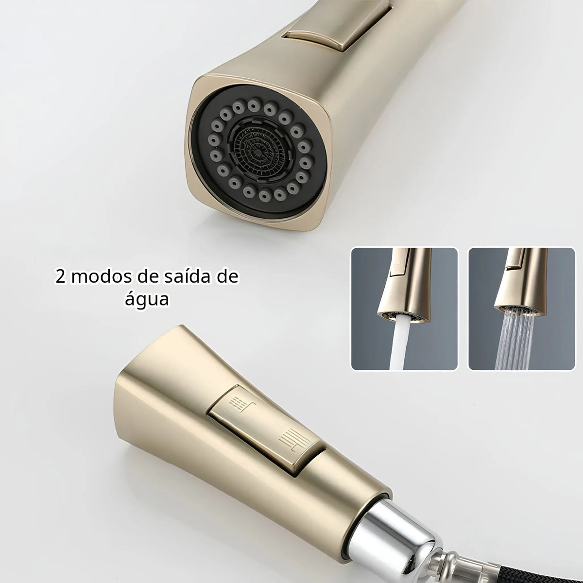Torneira Gourmet Cozinha Inox Monocomando Extensível Ravello - Homedeccori