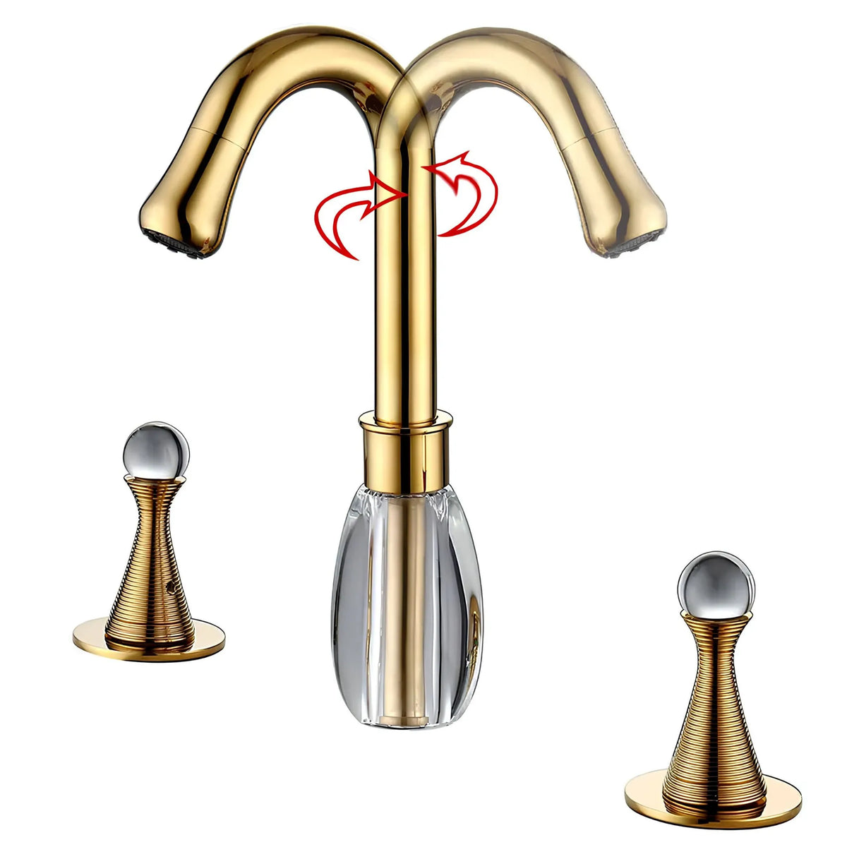Torneira Para Banheiro Inox Misturador Duplocomando Élise - Homedeccori