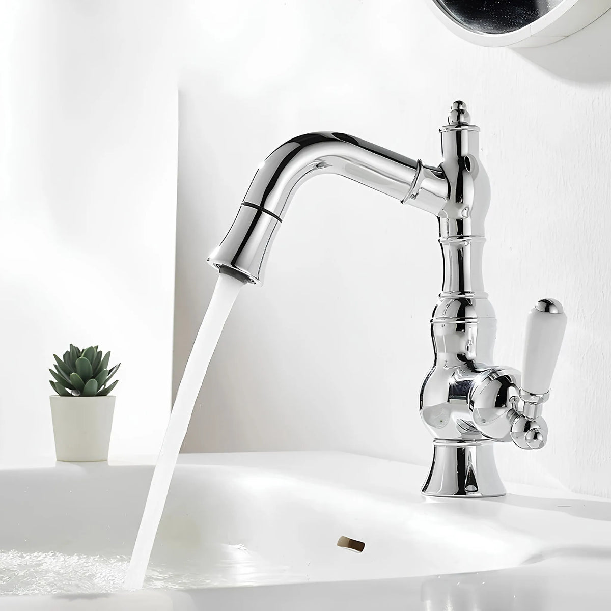 Torneira Para Banheiro Inox Vintage Extensível Chambord - Homedeccori