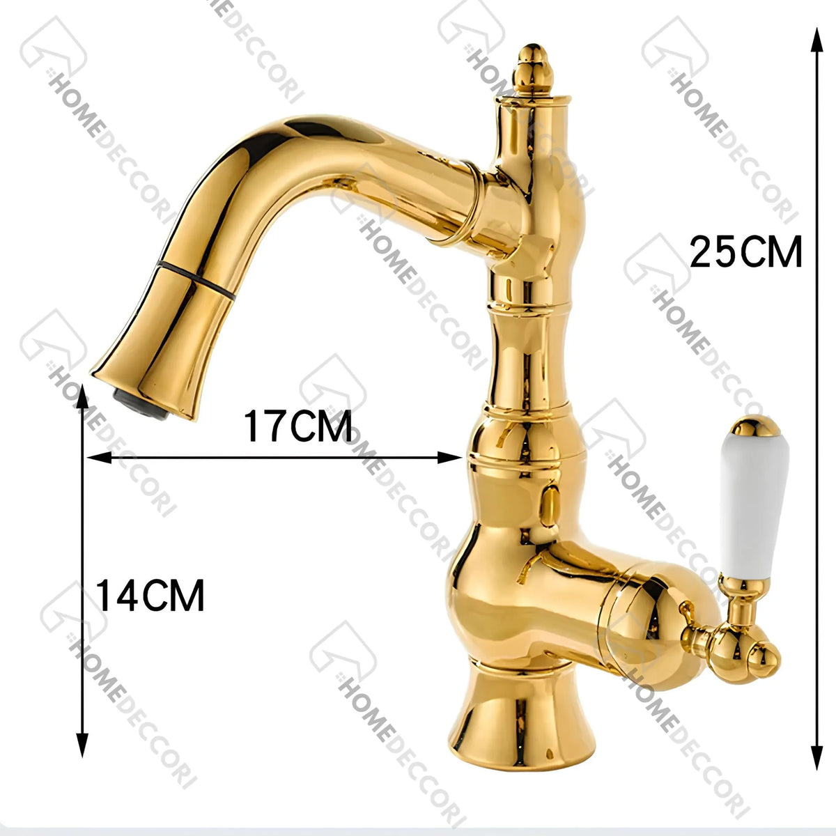 Torneira Para Banheiro Inox Vintage Extensível Chambord - Homedeccori
