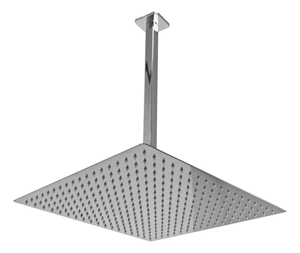 Chuveiro de teto quadrado em aço inox com design moderno da Homedeccori