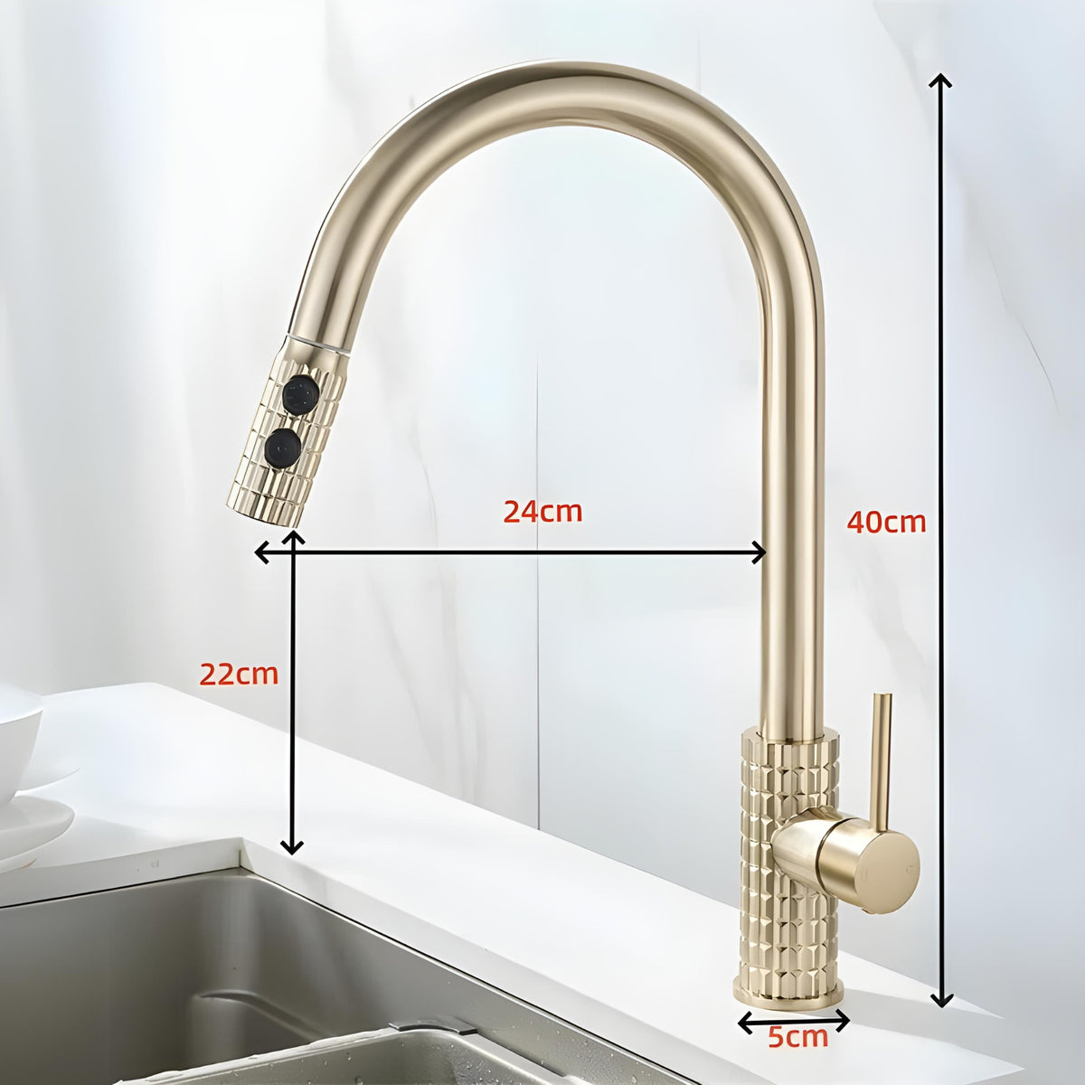 Torneira Gourmet Inox Monocomando Extensível Havyt Homedeccori