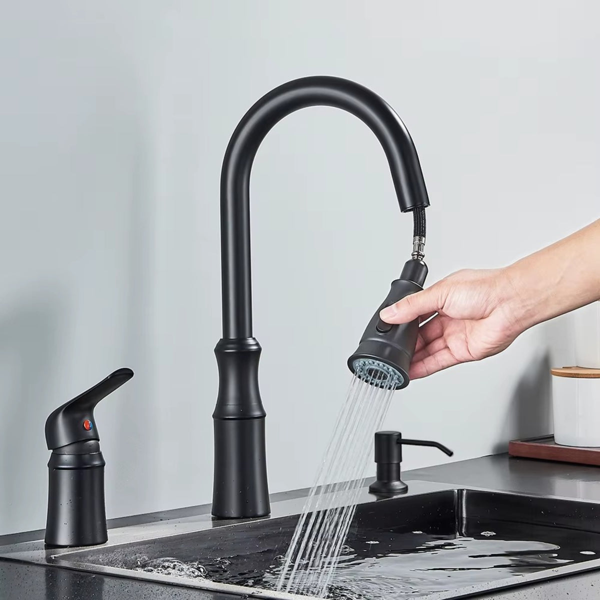 Torneira Gourmet Monocomando Extensível Com Dispenser Flowix