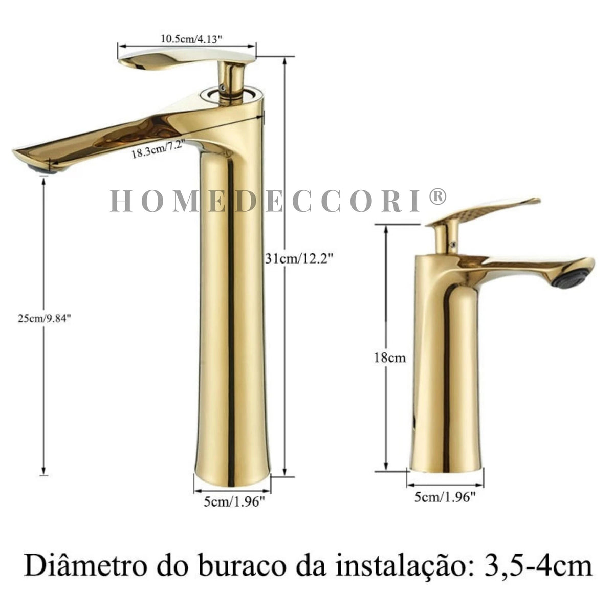 Torneira Para Banheiro Inox Monocomando Lavatório Hadner - Homedeccori