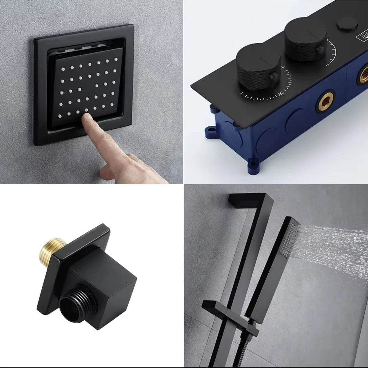 Ducha de Teto Embutir Spa Inox 63x33 LED Bluetooth Homulo - Homedeccori