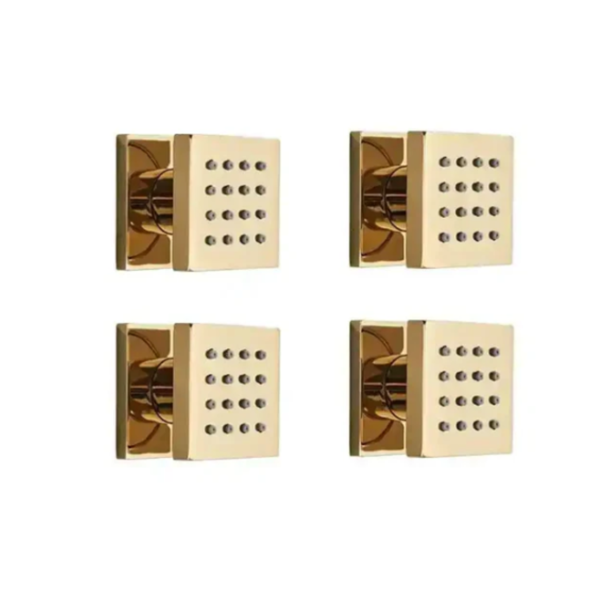 Conjunto de 4 jatos corporais de hidromassagem Homedeccori em acabamento dourado premium.