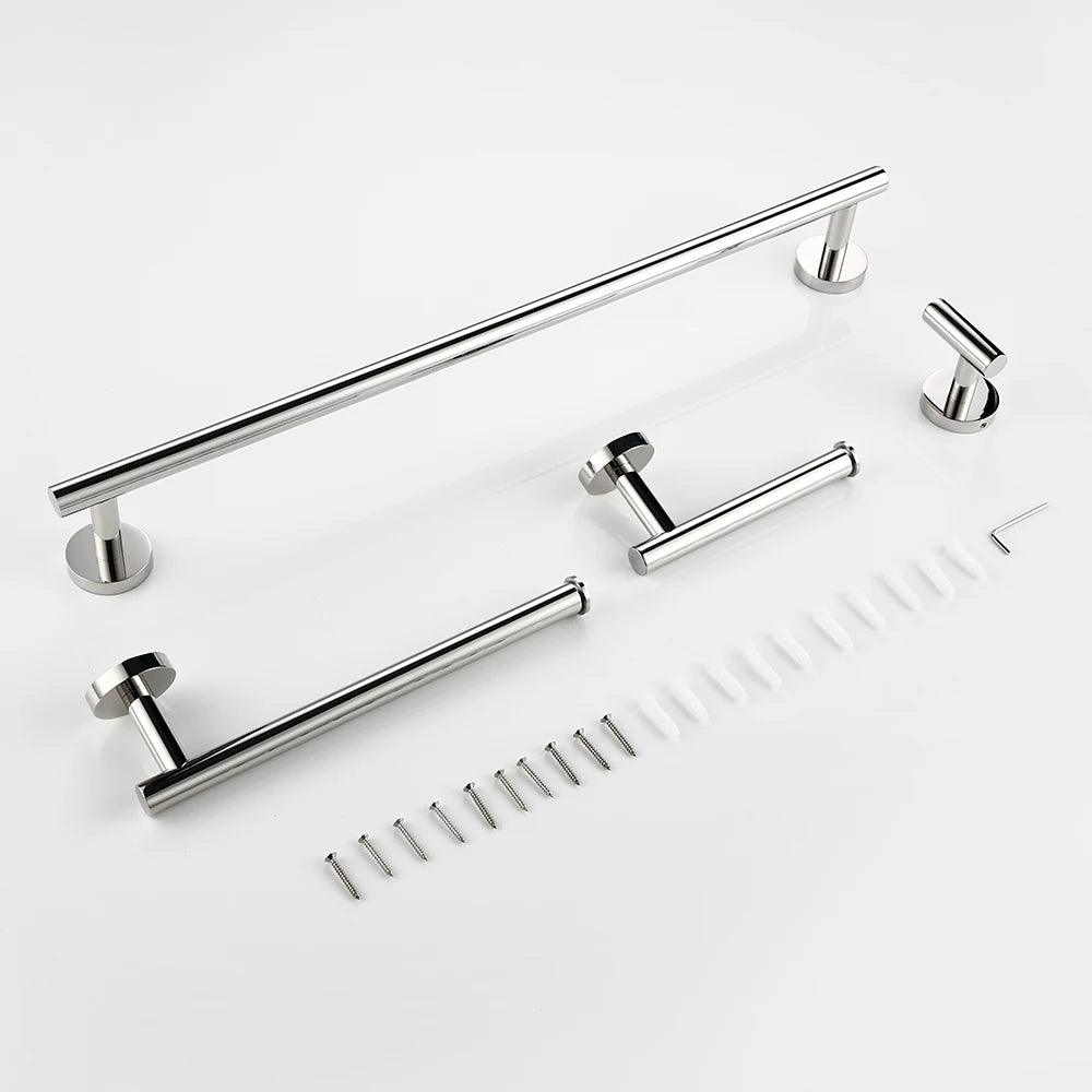 Suporte de papel higiênico de aço inoxidável cromado, polido, gancho de parede, toalha, rack de parede, acessórios de cozinha, banheiro