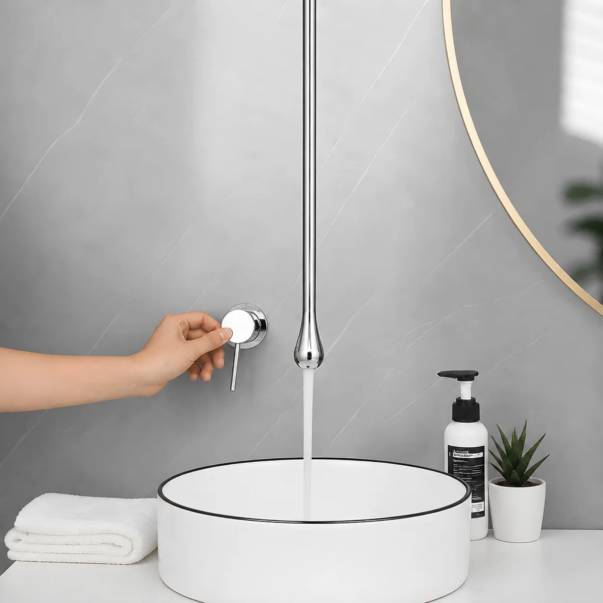 Torneira De Teto Monocomando Para Lavatório E Banheiro PureGota - foto 4 - Homedeccori