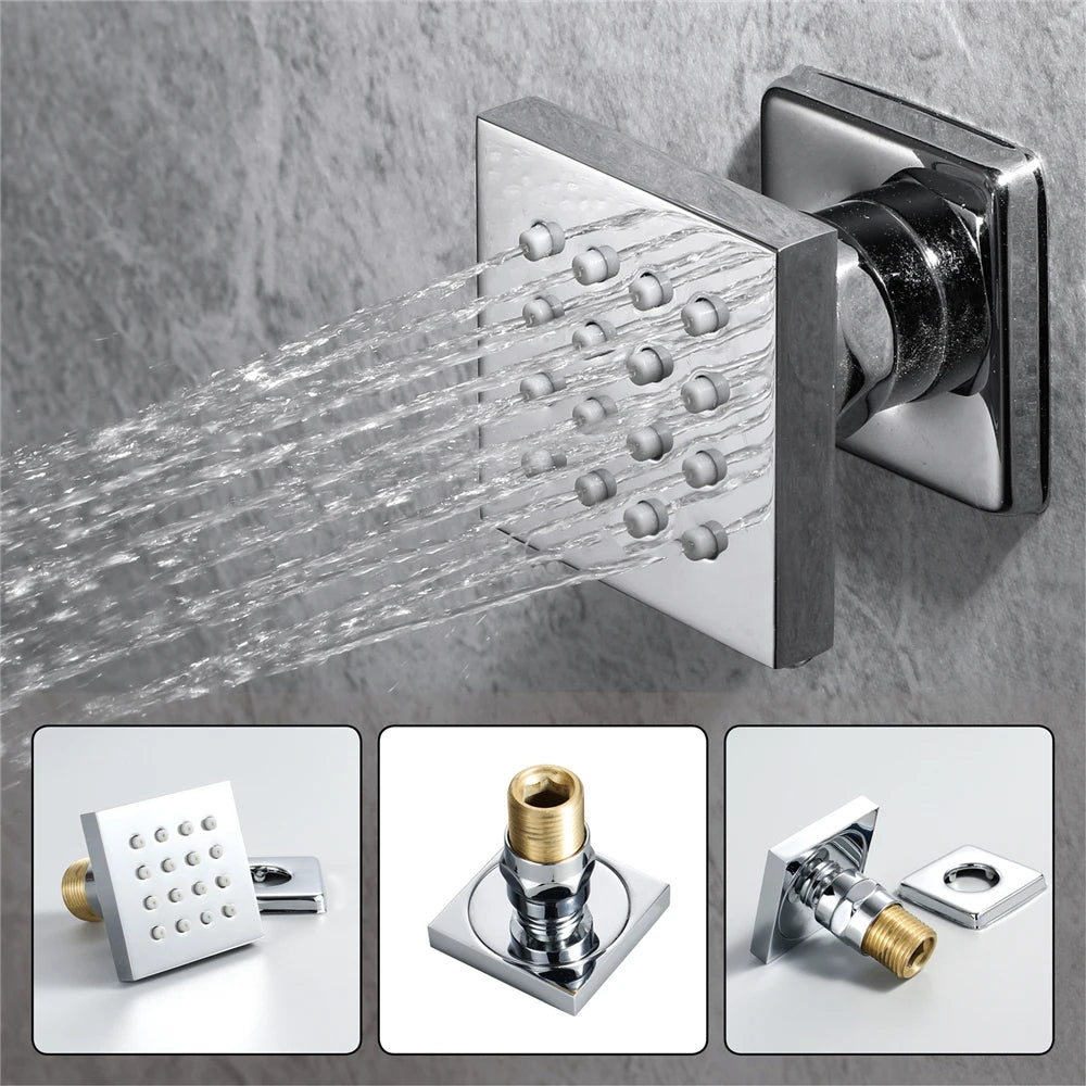 Ducha De Teto Embutir Inox 90x30 LED Bluetooth Spa Ferrara - Homedeccori