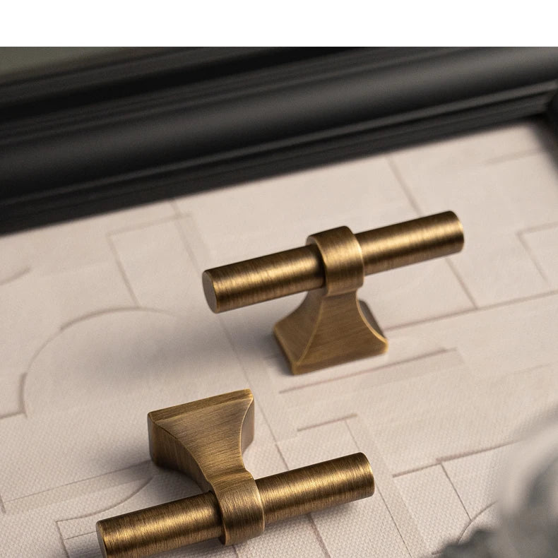 Puxador Alça Latão Maciço Bronze Envelhecido Minimalista Foligno - foto 5