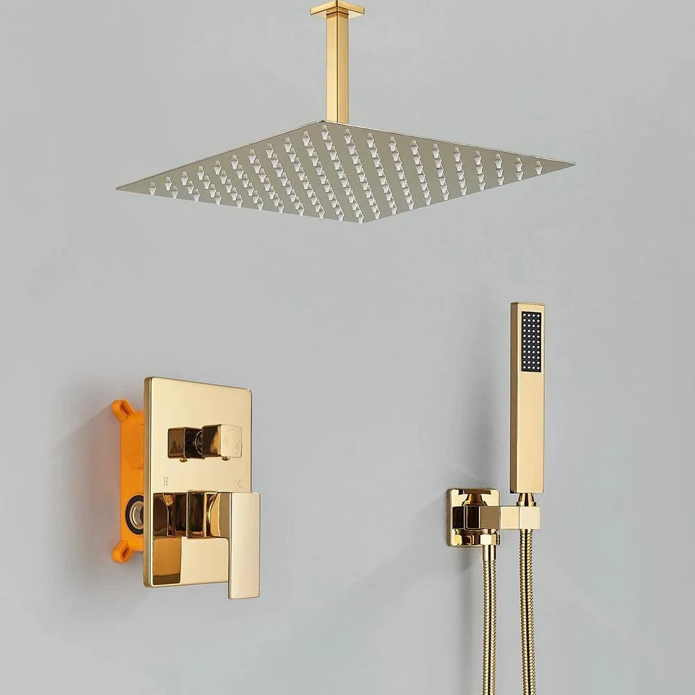 Chuveiro De Teto Inox Dourado Misturador GoldAura - Homedeccori