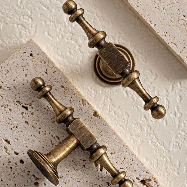 Puxador Alça Latão Maciço Bronze Envelhecido Clássico Prato - foto 14