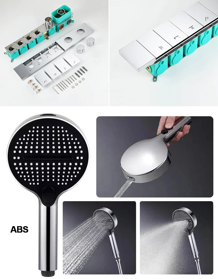 Ducha De Teto Embutir Inox 50x50 LED Bluetooth Cascata Soleil - Homedeccori